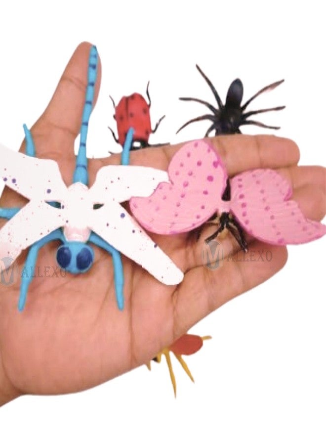 Mallexo مجموعة ألعاب حشرات واقعية من ماليكسو للأطفال، 6 قطع، مجسمات حيوانات زاحفة متوسطة الحجم للأولاد والبنات، فراشة للأطفال من عمر 3 سنوات فما فوق، أدوات للمقالب للأطفال (حشرات متوسطة الحجم) - Image 4